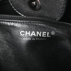 Iridescent Calfskin CC East West Shopping Tote Black