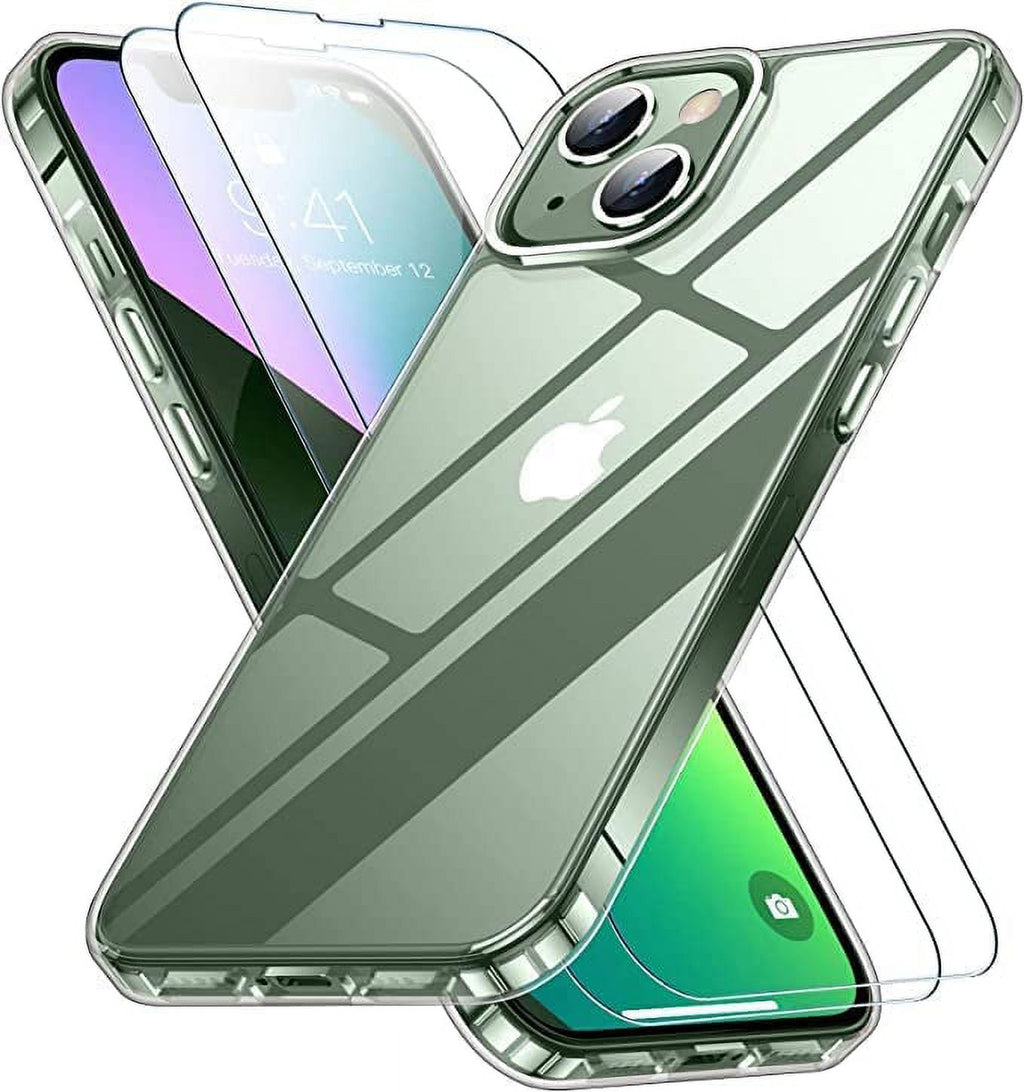 Entronix Bundle Compatible with iPhone 14 - [Hard] Clear Case & 2 Clear Screen Protectors