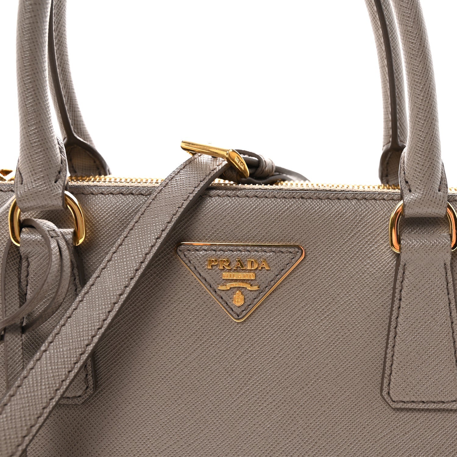Saffiano Lux Large Galleria Double Zip Tote Argilla