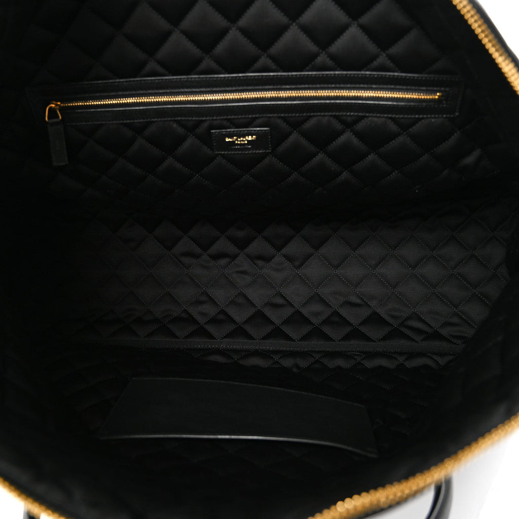 Calfskin Quilted ES Giant Travel Bag Black