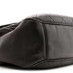 Lambskin Quilted Flap Shoulder Bag Black