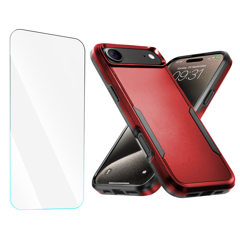 Entronix Bundle Compatible with iPhone 17 Air - Soft-Touch Dual-Layer Case & 1 Clear Screen Protector