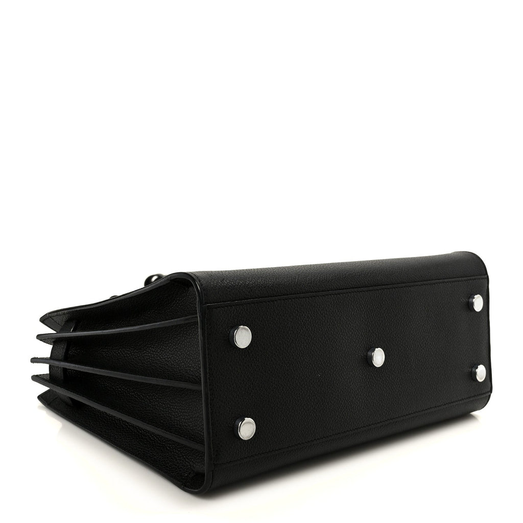 Grained Calfskin Small Sac De Jour Black
