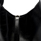 Shiny Calfskin Small Marcie Hobo Bag Black