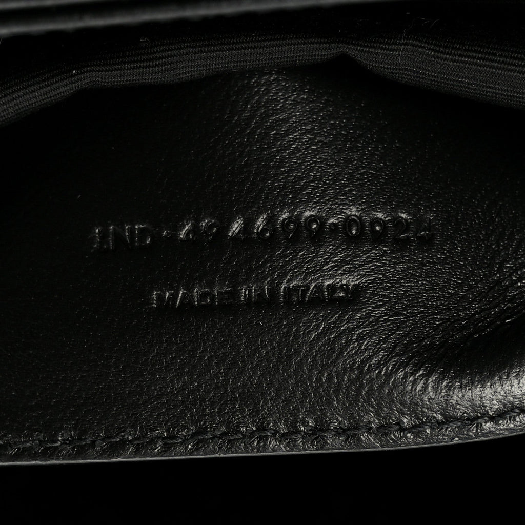 Calfskin Y Quilted Monogram Small Loulou Chain Satchel Black