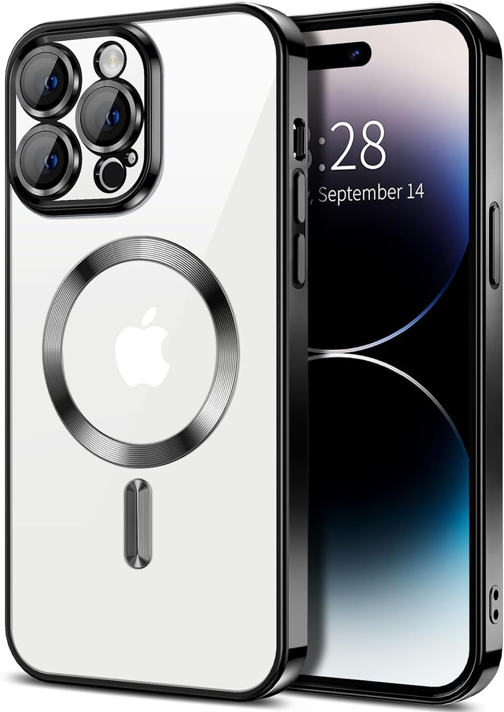 Entronix [Magnetic] Case Compatible with iPhone 15 Pro - [Clear Back] Luxury Glossy Cover