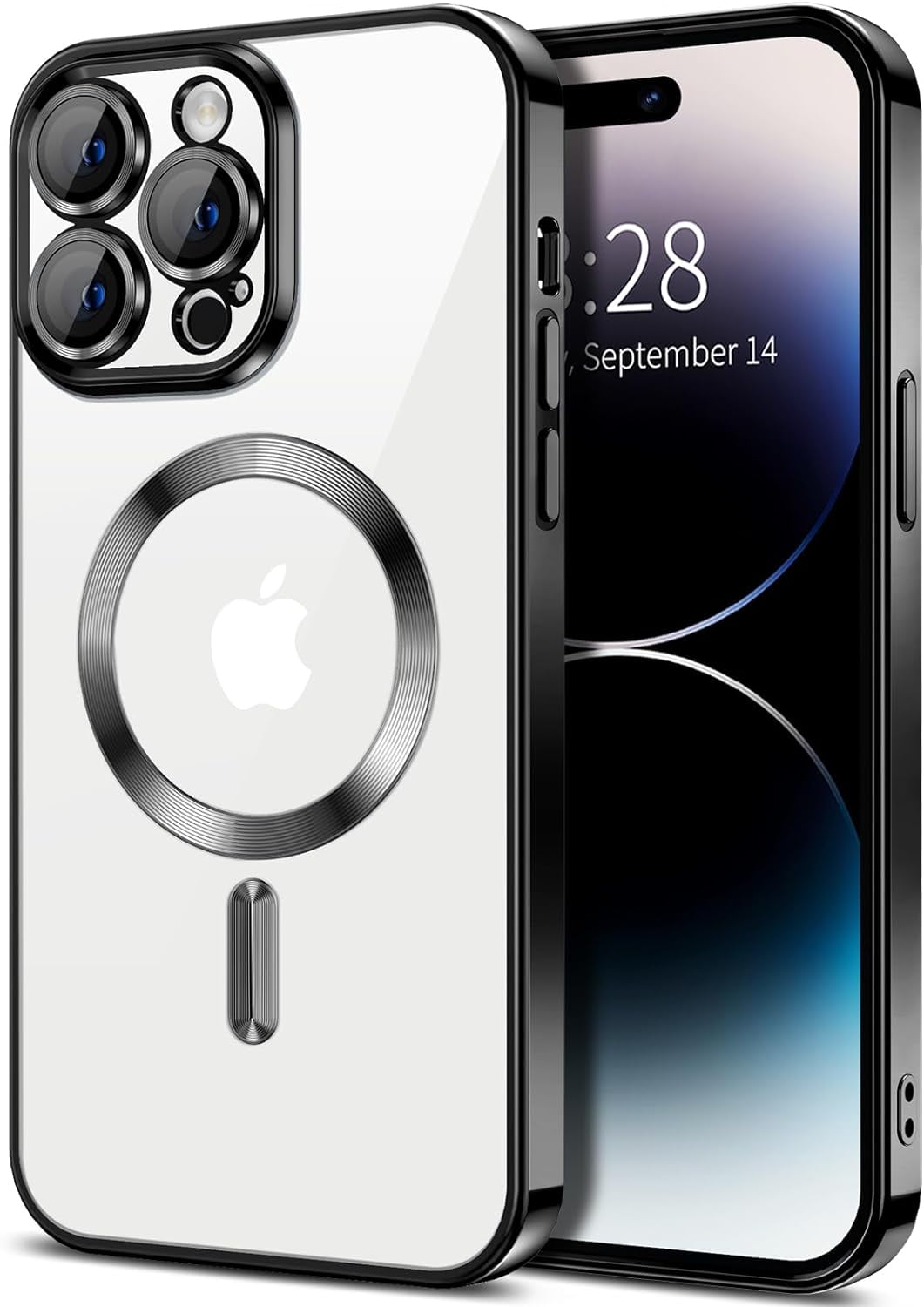 Entronix [Magnetic] Case Compatible with iPhone 15 Pro - [Clear Back] Luxury Glossy Cover