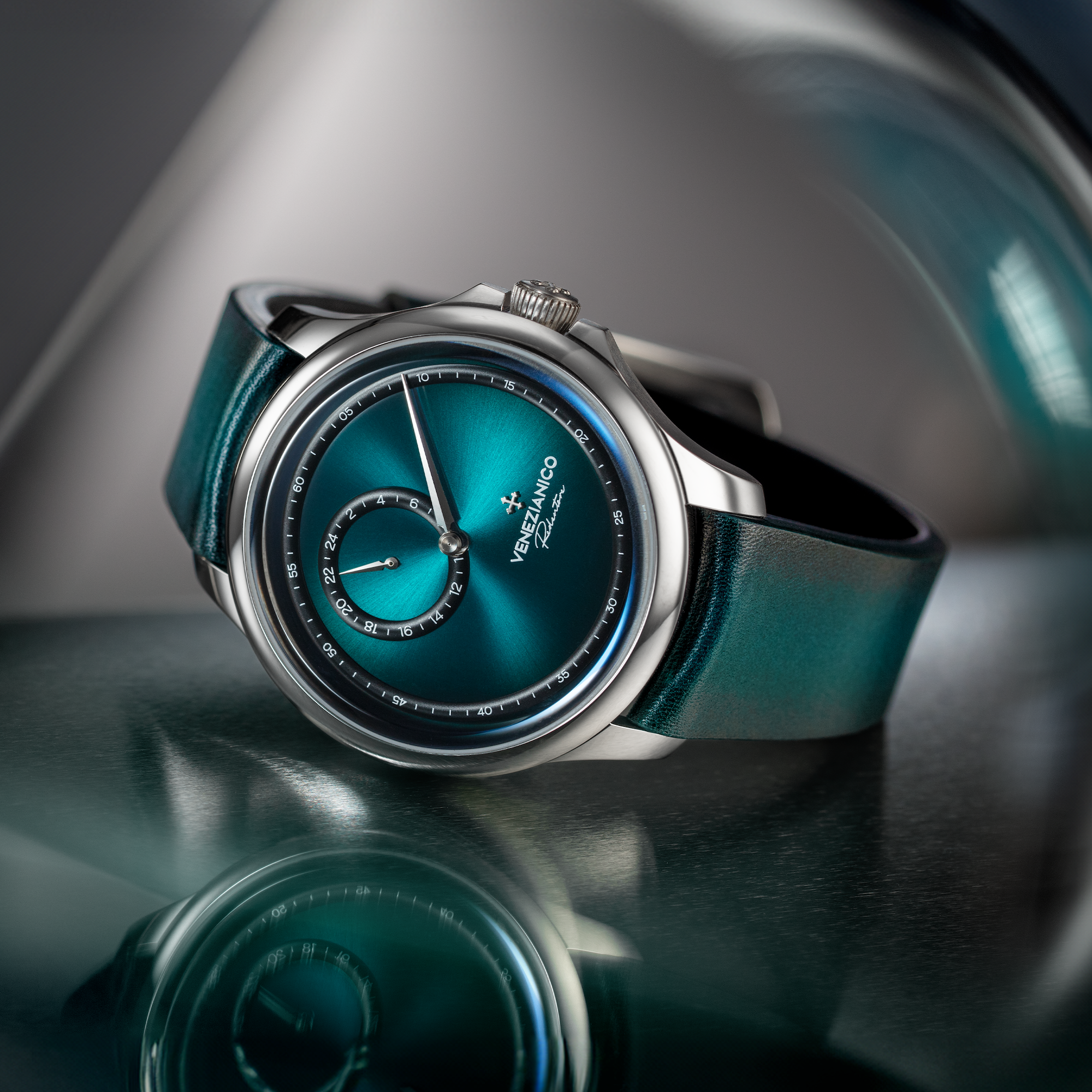 Venezianico Redentore Enigma Men’s Automatic Green Cyan Regulator Watch