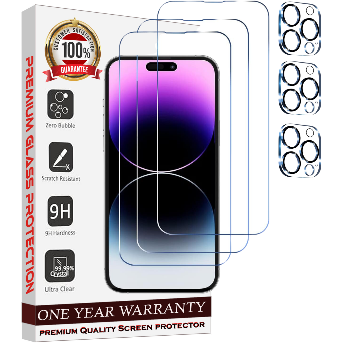 Entronix Clear Screen Protector & Camera Lens Protector Compatible with iPhone 16 Pro - 6-Piece Combo