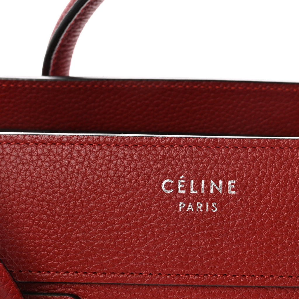 Drummed Calfskin Micro Luggage Merlot