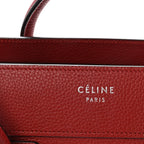 Drummed Calfskin Micro Luggage Merlot