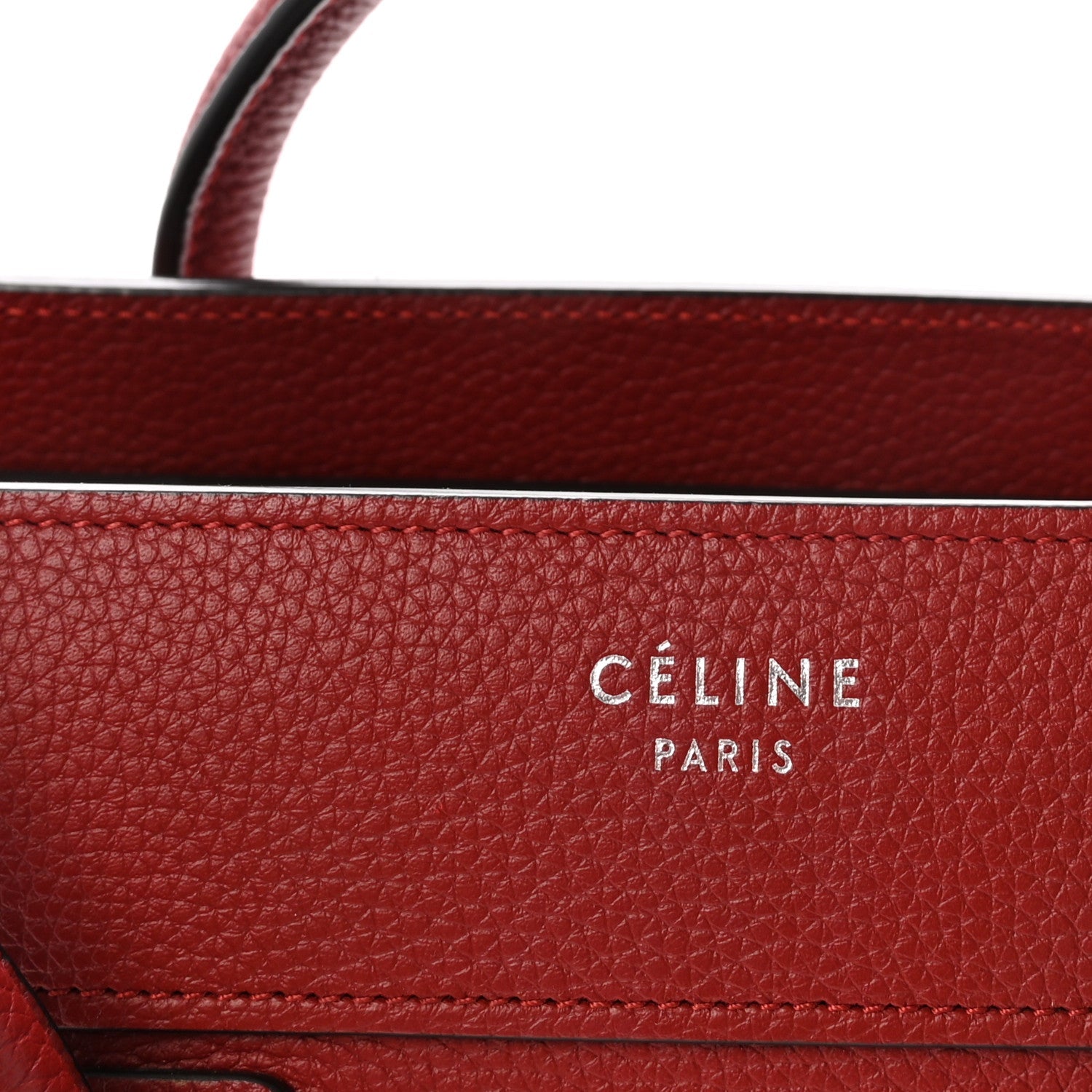 Drummed Calfskin Micro Luggage Merlot