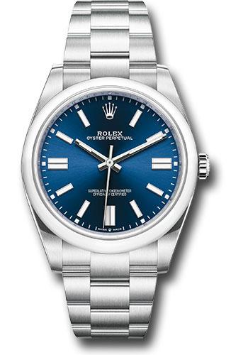 Rolex Oyster Perpetual 41  - Blue Index Dial - Oyster Bracelet - 124300 bluio