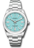 Rolex Oyster Perpetual 41  - Turquoise Blue Index Dial - Oyster Bracelet - 124300 tbio