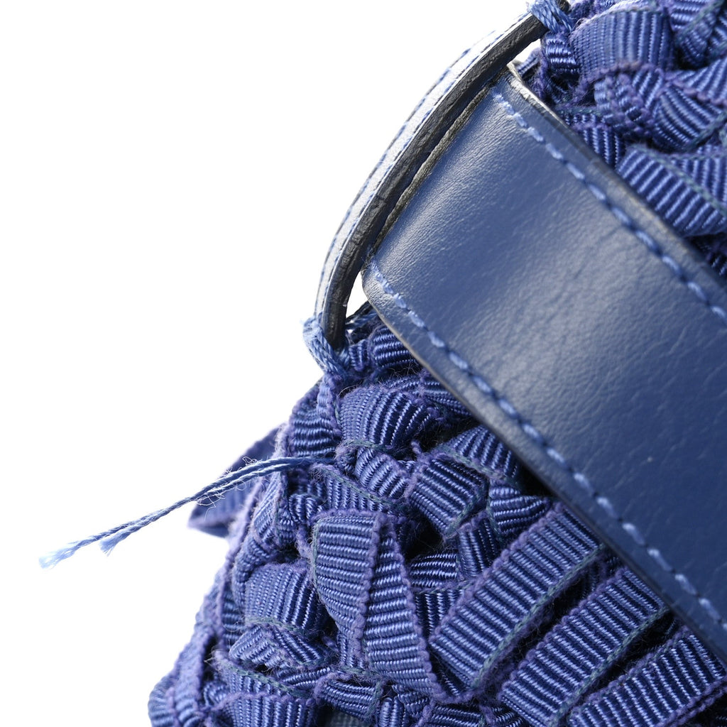 Canvas Fringe Hug Shoulder Bag Blue