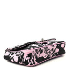 Printed Fabric East West Flap Black Pink