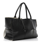 Nappa Maxi Intrecciato Medium Arco Tote Black White