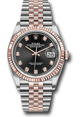 Rolex Steel and Everose Rolesor Datejust 36  - Black Diamond Dial - Jubilee Bracelet - 126231 bkdj