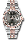 Rolex Steel and Everose Rolesor Datejust 36  - Dark Rhodium Roman Dial - Jubilee Bracelet - 126231 dkrdr69j