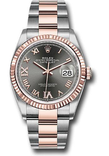 Rolex Steel and Everose Rolesor Datejust 36  - Dark Rhodium Roman Dial - Oyster Bracelet - 126231 dkrdr69o