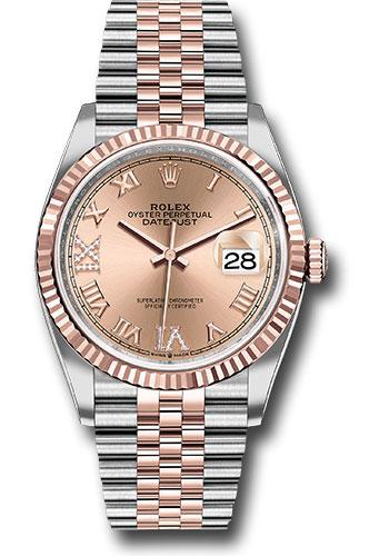 Rolex Steel and Everose Rolesor Datejust 36  - Rose Roman Dial - Jubilee Bracelet - 126231 rdr69j
