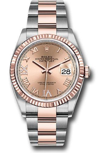Rolex Steel and Everose Rolesor Datejust 36  - Rose Roman Dial - Oyster Bracelet - 126231 rdr69o