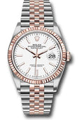 Rolex Steel and Everose Rolesor Datejust 36  - White Index Dial - Jubilee Bracelet - 126231 wij