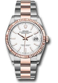 Rolex Steel and Everose Rolesor Datejust 36  - White Index Dial - Oyster Bracelet - 126231 wio
