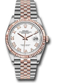 Rolex Steel and Everose Rolesor Datejust 36  - White Roman Dial - Jubilee Bracelet - 126231 wrj