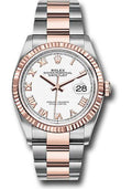 Rolex Steel and Everose Rolesor Datejust 36  - White Roman Dial - Oyster Bracelet - 126231 wro