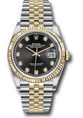 Rolex Steel and Yellow Gold Rolesor Datejust 36  - Black Diamond Dial - Jubilee Bracelet - 126233 bkdj