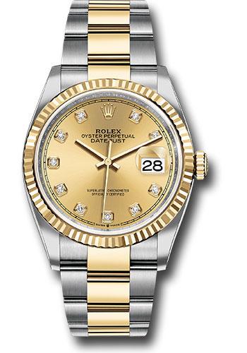 Rolex Steel and Yellow Gold Rolesor Datejust 36  - Champagne Diamond Dial - Oyster Bracelet - 126233 chdo