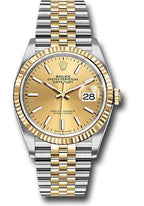 Rolex Steel and Yellow Gold Rolesor Datejust 36  - Champagne Index Dial - Jubilee Bracelet - 126233 chij