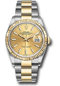 Rolex Steel and Yellow Gold Rolesor Datejust 36  - Champagne Index Dial - Oyster Bracelet - 126233 chio