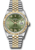 Rolex Steel and Yellow Gold Rolesor Datejust 36  - Olive Green Roman Dial - Jubilee Bracelet - 126233 ogdr69j