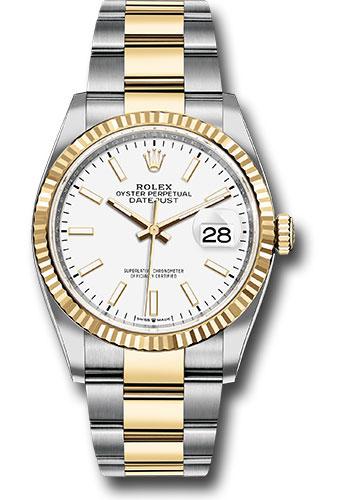 Rolex Steel and Yellow Gold Rolesor Datejust 36  - White Index Dial - Oyster Bracelet - 126233 wio