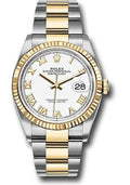 Rolex Steel and Yellow Gold Rolesor Datejust 36  - White Roman Dial - Oyster Bracelet - 126233 wro