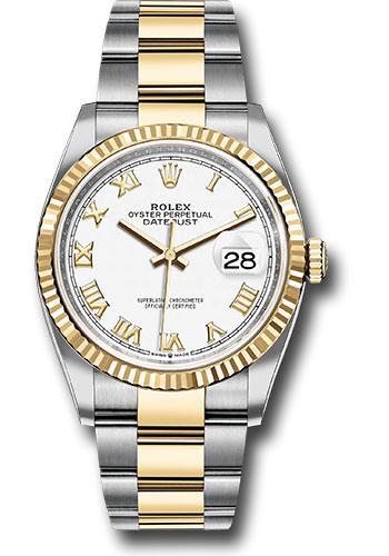Rolex Steel and Yellow Gold Rolesor Datejust 36  - White Roman Dial - Oyster Bracelet - 126233 wro