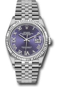 Rolex Steel Datejust 36  - Aubergine Purple Diamond Roman VI and IX Dial - Jubilee Bracelet - 126234 audr69j