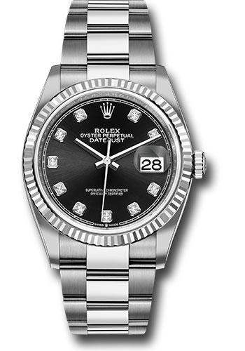 Rolex Steel Datejust 36  - Black Diamond Dial - Oyster Bracelet - 126234 bkdo