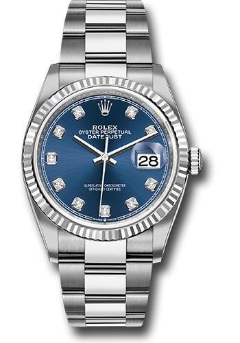 Rolex Steel Datejust 36  - Blue Diamond Dial - Oyster Bracelet - 126234 bldo