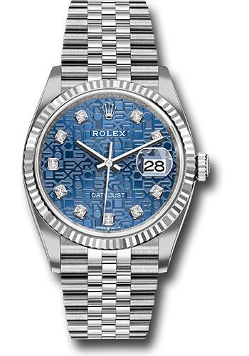 Rolex Steel Datejust 36  - Blue Jubilee Diamond Dial - Jubilee Bracelet - 126234 bljdj