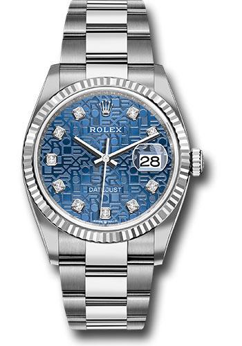 Rolex Steel Datejust 36  - Blue Jubilee Diamond Dial - Oyster Bracelet - 126234 bljdo