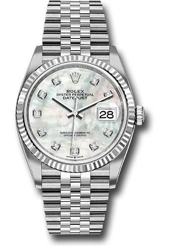 Rolex Steel Datejust 36  - Mother-of-Pearl Diamond Dial - Jubilee Bracelet - 126234 mdj