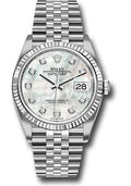 Rolex Steel Datejust 36  - Mother-of-Pearl Diamond Dial - Jubilee Bracelet - 126234 mdj