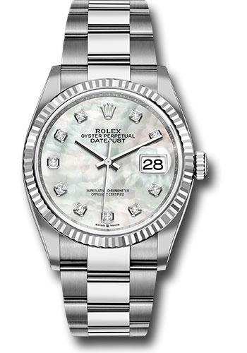 Rolex Steel Datejust 36  - Mother-of-Pearl Diamond Dial - Oyster Bracelet - 126234 mdo