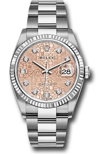 Rolex Steel Datejust 36  - Pink Jubilee Diamond Dial - Oyster Bracelet - 126234 pjdo