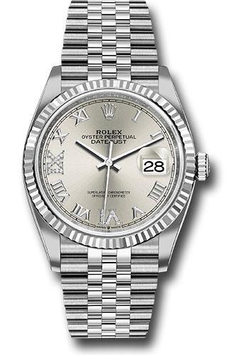 Rolex Steel Datejust 36  - Silver Diamond Roman VI and IX Dial - Jubilee Bracelet - 126234 sdr69j