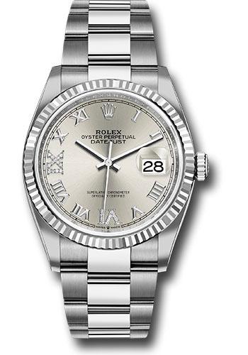 Rolex Steel Datejust 36  - Silver Diamond Roman VI and IX Dial - Oyster Bracelet - 126234 sdr69o