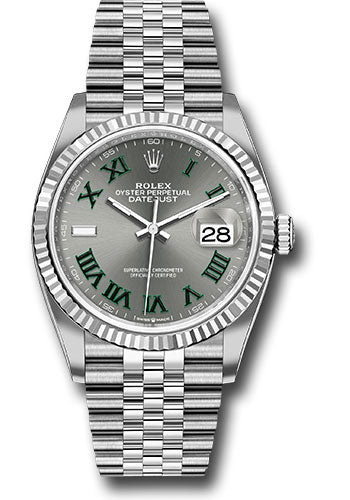 Rolex White Rolesor Datejust 36  - Slate Roman Dial - Jubilee Bracelet - 126234